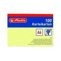 Karty do kartotéky A6, žlté, linka