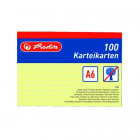 Herlitz - Karty do kartotéky A6, žlté, linka