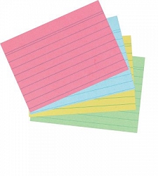 Herlitz - Karty do kartotéky, A6, mix farieb, linka