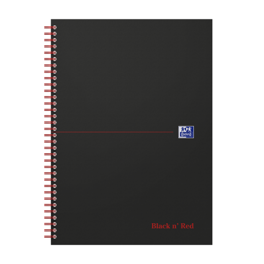 Oxford - Blok špirálový Oxford Black n'Red Notebook A4/70 listů, linajkový