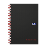 Blok špirálový Oxford Black n’Red Notebook A5/70 listov linajkový, čierny
