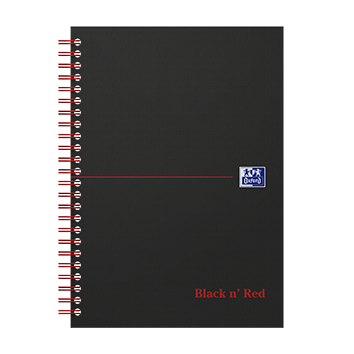 Oxford - Blok špirálový Oxford Black n'Red Notebook A5 linajkový