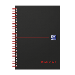 Oxford - Blok špirálový Oxford Black n'Red Notebook A5 linajkový