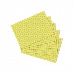Herlitz - Karty do kartotéky, A7, žlté, štvorček