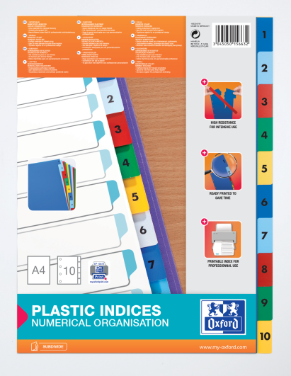 Oxford - Rozraďovač Oxford A4/1-10 Index