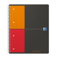 Blok špirálový Oxford International Activebook A4+/80 listov, štvorčekový, sivý