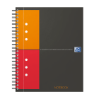 Oxford - Blok špirálový Oxford International Notebook A5+/80 listov, štvorčekový, sivý