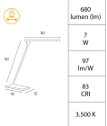 Unilux - Lampa stolná Unilux Terra strieborná