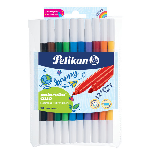 Pelikan - Fixy obojstranné 10 ks = 20 farieb