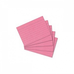 Herlitz - Karty do kartotéky, A8, ružové, linka